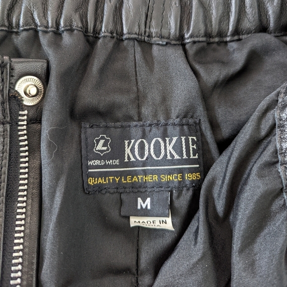 Black Leather Cargo Shorts - Picture 3 of 5